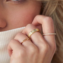Inel argint, inel love, inele argint, inele argint dama, argint 925 rodiat/ argint 925 placat cu aur, zirconii albe, argintiu/auriu, 3,76 gr