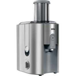 Storcator de fructe si legume Braun J700, 1000 W, Recipient suc 1.25 l, Recipient pulpa 2 l, 2 Viteze, Tub de alimentare 75 mm, Inox
