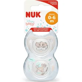 Suzeta de silicon NUK Disney Lion King, 0-6 luni, 2 buc