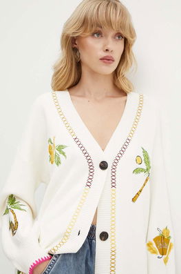 Never Fully Dressed Cardigan Martha Femei, Culoarea Bej, Light, NFDKN370