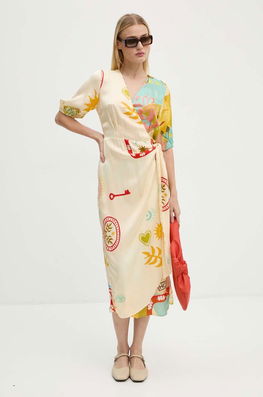 Never Fully Dressed Rochie Vienna Wrap Dress Midi, Evazati, NFDDR1567 Multicolor