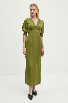Never Fully Dressed Rochie May Dress Culoarea Verde, Maxi, Evazati, NFDDR1694