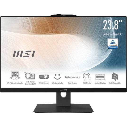 All-In-One PC MSI Modern AM242P 12M, 23.8 inch FHD IPS, Procesor Intel® Core™ i5-1235U 4.4GHz Alder Lake, 8GB RAM, 1TB SSD, Iris Xe Graphics, no OS