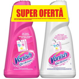 Pachet solutie pentru indepartarea petelor Vanish Pink 1l + Vanish White 1 l