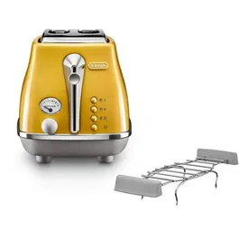 Prajitor de paine Icona Capitals New York CTOC 2103.Y, 900 W, 2 felii, Control rumenire, Galben