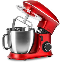 Robot de bucatarie, Zeegma Planeet Chef, capacitate bol 6,5 l, 7 viteze, 1500 W, Rosu