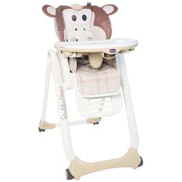 Scaun de masa Chicco Polly 2 Start, 4 roti, monkey, 0 luni+