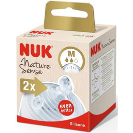 Set 2 buc tetina NUK NATURE SENSE, SILICON, orificiu M, 6-18 luni