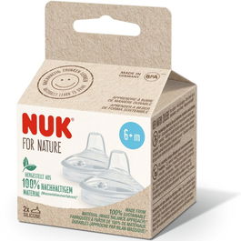 Tetina de silicon pentru invatare NUK For Nature, 2 buc