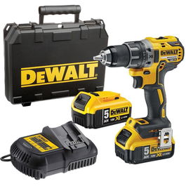 Masina compacta de gaurit si insurubat cu motor fara perii Li-Ion XR 18 V,DCD791P2, DeWalt, 2 Acc X 5Ah. Suport Magnetic Biti, Agatatoare Curea, cutie Profesionala TSTAK