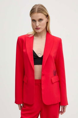 Never Fully Dressed Sacou Red Sundaze Romance Blazer Culoarea Rosu, Un Singur Rand De Nasturi, NFDOU358