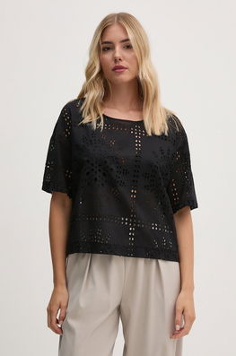 Sandro Ferrone Bluza Din Bumbac Femei, Culoarea Negru, Neted, SFS14XBDBENEVOLO