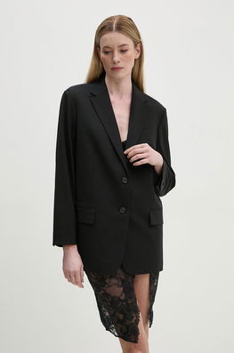 Theory Geaca De Lana Culoarea Negru, Oversize, Neted, O0701106