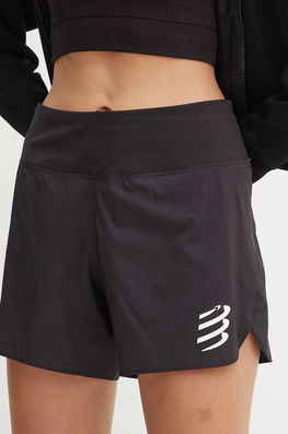 Compressport Pantaloni Scurți De Alergare Performance Culoarea Negru, Cu Imprimeu, Medium Waist, ASHW4069