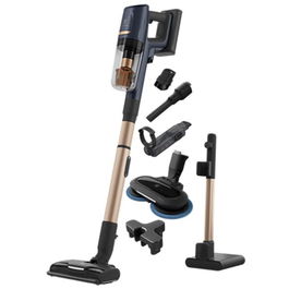 Aspirator vertical Electrolux Ultimate 800, autonomie max 60 min, 25,2 V, 150 AW, ecran LCD, 3 viteze, tub inox telescopic, perie cu LED pentru mopping + rezervor apa, Albastru Indigo