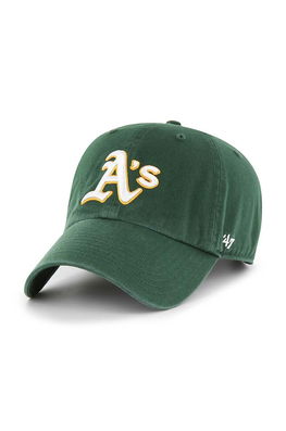 47brand Caciula Din Bumbac MLB Oakland Athletics Culoarea Verde, Cu Imprimeu 47 Brand