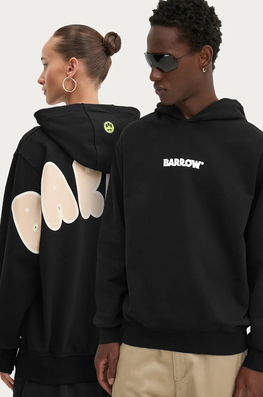 Barrow Hanorac De Bumbac Culoarea Negru, Cu Glugă, Cu Imprimeu, F4BWUAHS141