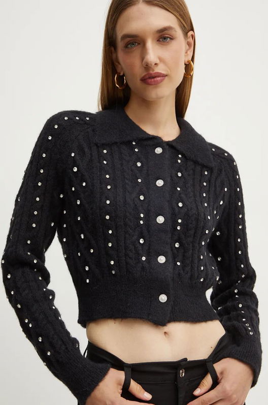 Silvian Heach Pulover LITOZ Femei, Culoarea Negru, Călduros, CVA24038CD