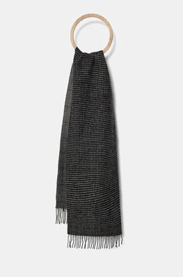 Hackett London Esarfa De Lana Culoarea Gri, Modelator, HM042591