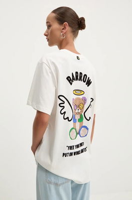Barrow Tricou Din Bumbac Culoarea Alb, Cu Imprimeu, F4BWUATH077