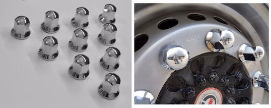 Set 20 Capace Prezoane Cromate 32mm Nichelate Jante si Roti Volvo FH 2013-2016