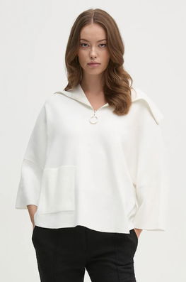 Joseph Ribkoff Pulover Femei, Culoarea Bej, Light, Cu Guler, 243954 Alb