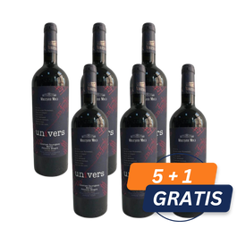 Pachet Vin Mileștii Mici Univers Cabernet Sauvignon-Merlot-Fetească Neagră 0.75 L, 5+1 Gratis