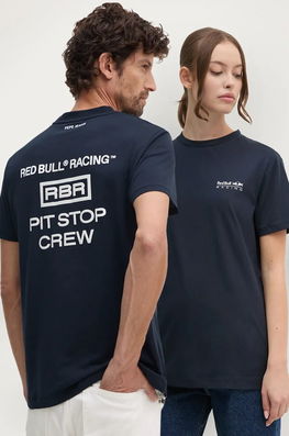 Red Bull Racing X Pepe Jeans Tricou Din Bumbac Red Bull Racing X Pepe Jeans Culoarea Albastru Marin, Cu Imprimeu, RU500003 Bleumarin