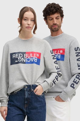 Red Bull Racing X Pepe Jeans Bluza Red Bull Racing X Pepe Jeans Culoarea Gri, Cu Imprimeu, RU580007