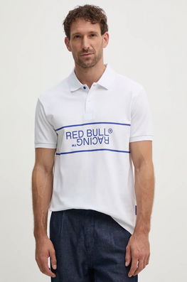 Red Bull Racing X Pepe Jeans Tricou Polo Red Bull Racing X Pepe Jeans Barbati, Culoarea Alb, Cu Imprimeu, RM540004