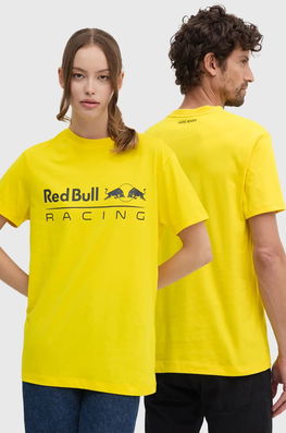 Red Bull Racing X Pepe Jeans Tricou Din Bumbac Red Bull Racing X Pepe Jeans Culoarea Galben, Cu Imprimeu, RU500005