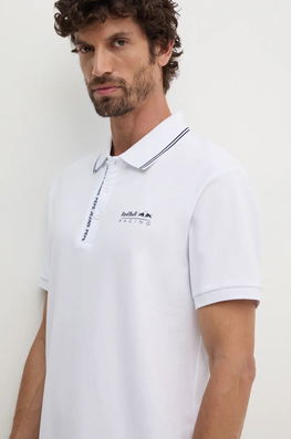 Red Bull Racing X Pepe Jeans Tricou Polo Red Bull Racing X Pepe Jeans Barbati, Culoarea Alb, Cu Imprimeu, RM540001