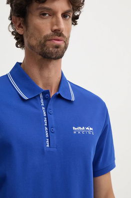 Red Bull Racing X Pepe Jeans Tricou Polo Red Bull Racing X Pepe Jeans Barbati, Cu Imprimeu, RM540001 Albastru