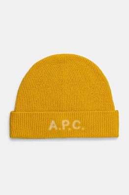 A.P.C. Caciula De Lana Bonnet Harry Culoarea Galben, De Lana, WVBDK.M25085