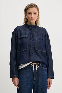 MUNTHE Bluza Subtire De Blugi TUXA Femei, Culoarea Albastru Marin, Neted, 243100024314 Bleumarin