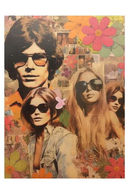 HARTMAN Grafică Pe Sticlă Acrilică A.i Art 60's Collages 08, 30 X 40 Cm Multicolor