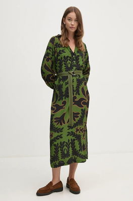 La Petite Française Rochie PFRECONNUE Culoarea Verde, Maxi, Evazati, PFRECONNUE