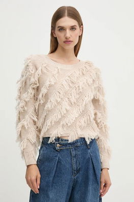 OUI Pulover Din Amestec De Lana Femei, Culoarea Bej, 89583
