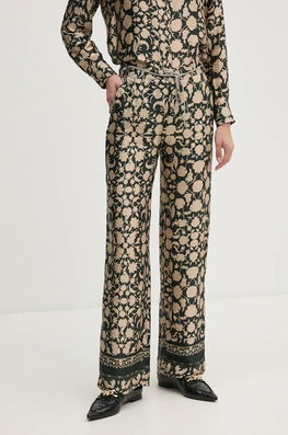 La Petite Française Pantaloni PFPARTAGE Femei, Culoarea Verde, Drept, High Waist, PFPARTAGE