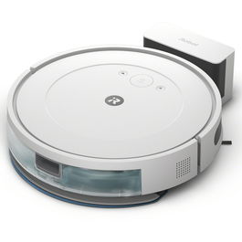 Aspirator si mop robot (2 in 1) Roomba Combo Essential Y011240, Sistem de curatare in 4 pasi, dotat cu Wifi, accepta comenzi vocale, aplicatie intuitiva iRobot, sistem de operare iRobot OS, navigatie giroscopica, autonomie de pana la 120 de minute, Alb