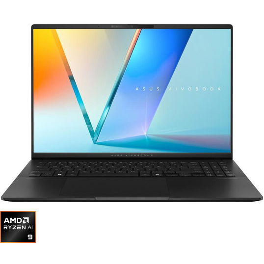 Laptop ASUS 16'' Vivobook S 16 OLED M5606WA, 3.2K 120Hz, Procesor AMD Ryzen™ AI 9 365 (24M Cache, up to 5.0 GHz), 24GB LPDDR5X, 1TB SSD, AMD Radeon 880M, No OS, Neutral Black