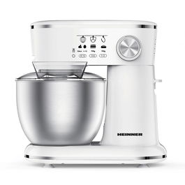 Mixer planetar HPM-1000WHCH, 1000W, Bol Inox: 5L, 10 viteze, capac transparent protectie, Alb
