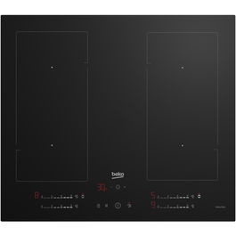 Plita Beko HII64720UF2T electrica cu inductie IndyFlex, 60cm, 4 zone de gatit, 9 niveluri de putere, Power Management, Ready2Cook, Automatic pan recongnition, inchidere automata, blocare display, culoare: negru, latime 60 cm
