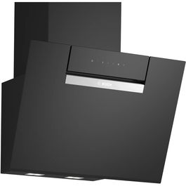Hota decorativa Bosch DWK67FN60, 3 trepte + 1 intensiv, Putere de absorbtie 768 mc/h, 60 cm, Sticla neagra