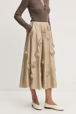 Herskind Fusta William Culoarea Bej, Maxi, Evazati, 5384155