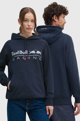 Red Bull Racing X Pepe Jeans Bluza Red Bull Racing X Pepe Jeans Culoarea Albastru Marin, Cu Glugă, Cu Imprimeu, RU580003 Bleumarin