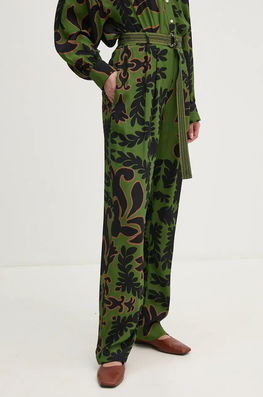 La Petite Française Pantaloni PFPONCTUEL Femei, Culoarea Verde, Drept, High Waist, PFPONCTUEL