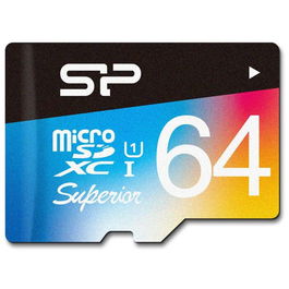 Card memorie 64GB Superior UHS-1 U3 UHS-3 Retail pack w/ adaptor (Colorful)