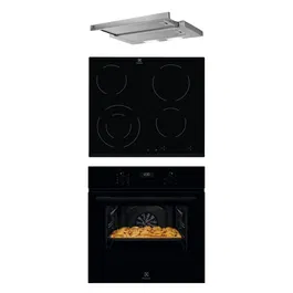 Pachet incorporabil Electrolux - Cuptor electric EOD5H70BZ, SteamBake-gatire cu abur, 65 l + Plita vitroceramica EHF6241FOK + Hota telescopica LFP326S, 410 mc/h, 60 cm