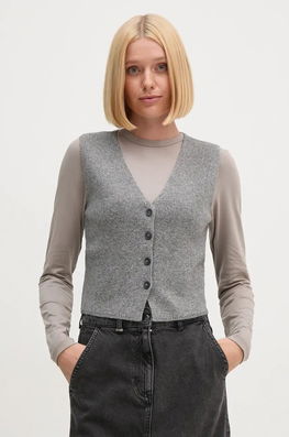 OUI Vesta Din Amestec De Lana Culoarea Gri, 89307